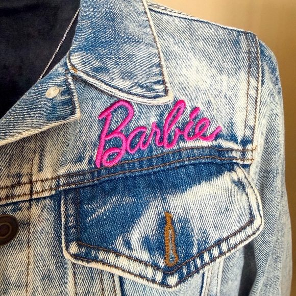 Barbie Blue Denim Jacket with Pink Logo - Picture 3 of 6